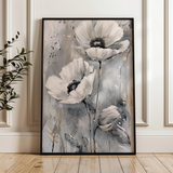 Floral 916 Canvas Art 18" x 24" / 45 x 60 cm / Black