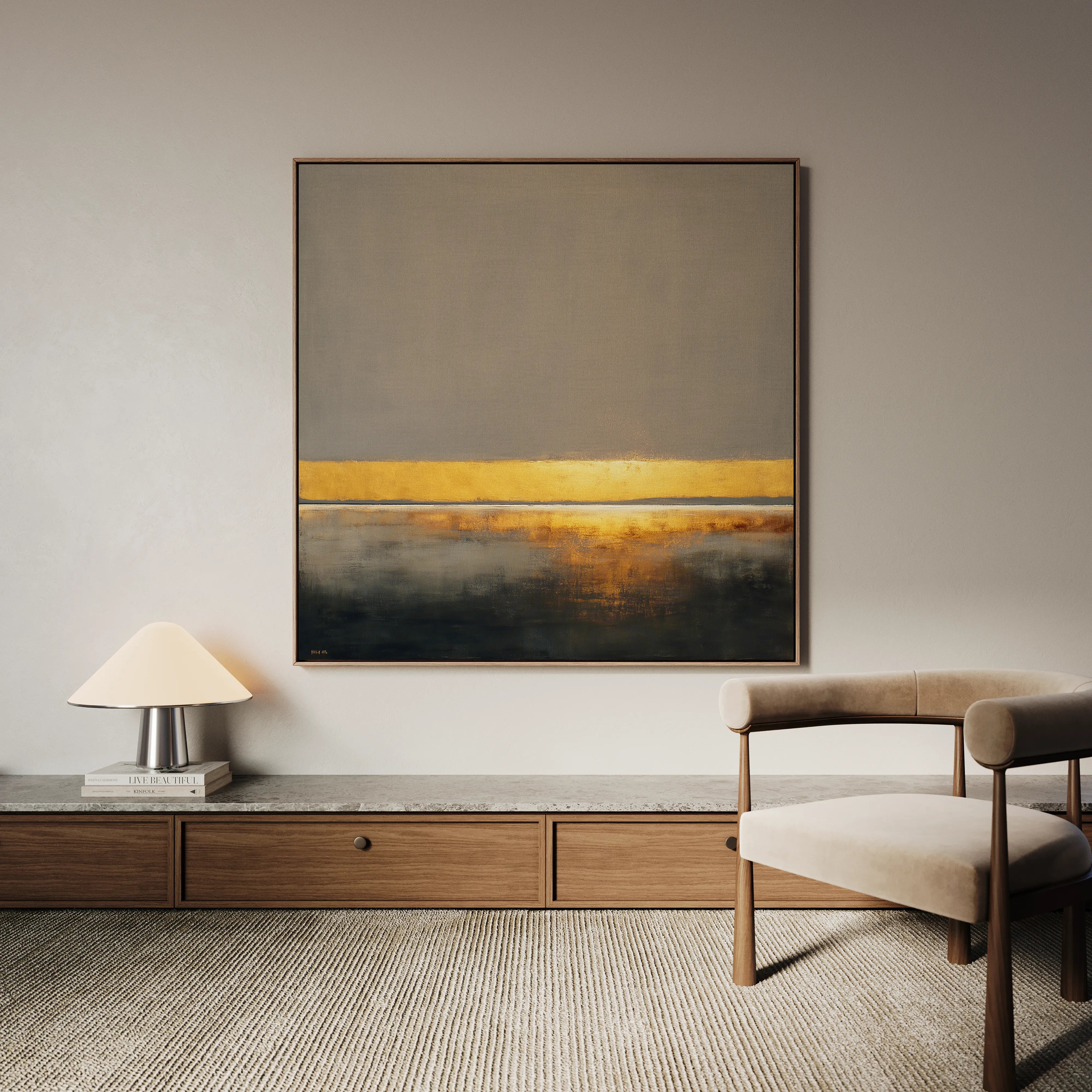 Abstract 917 Canvas Art 16" x 16" / 40 x 40 cm / Black