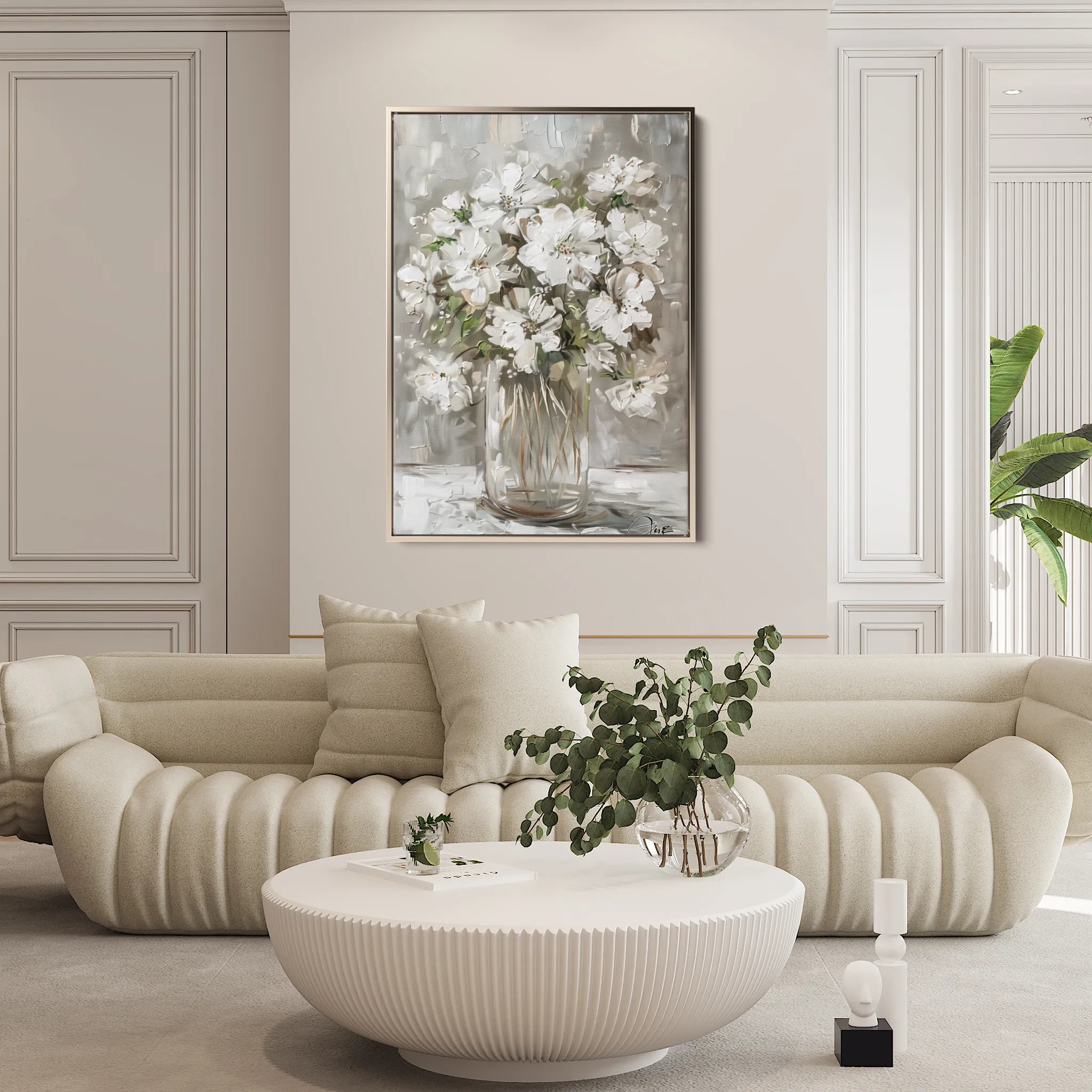 Floral 917 Canvas Art 18" x 24" / 45 x 60 cm / Black