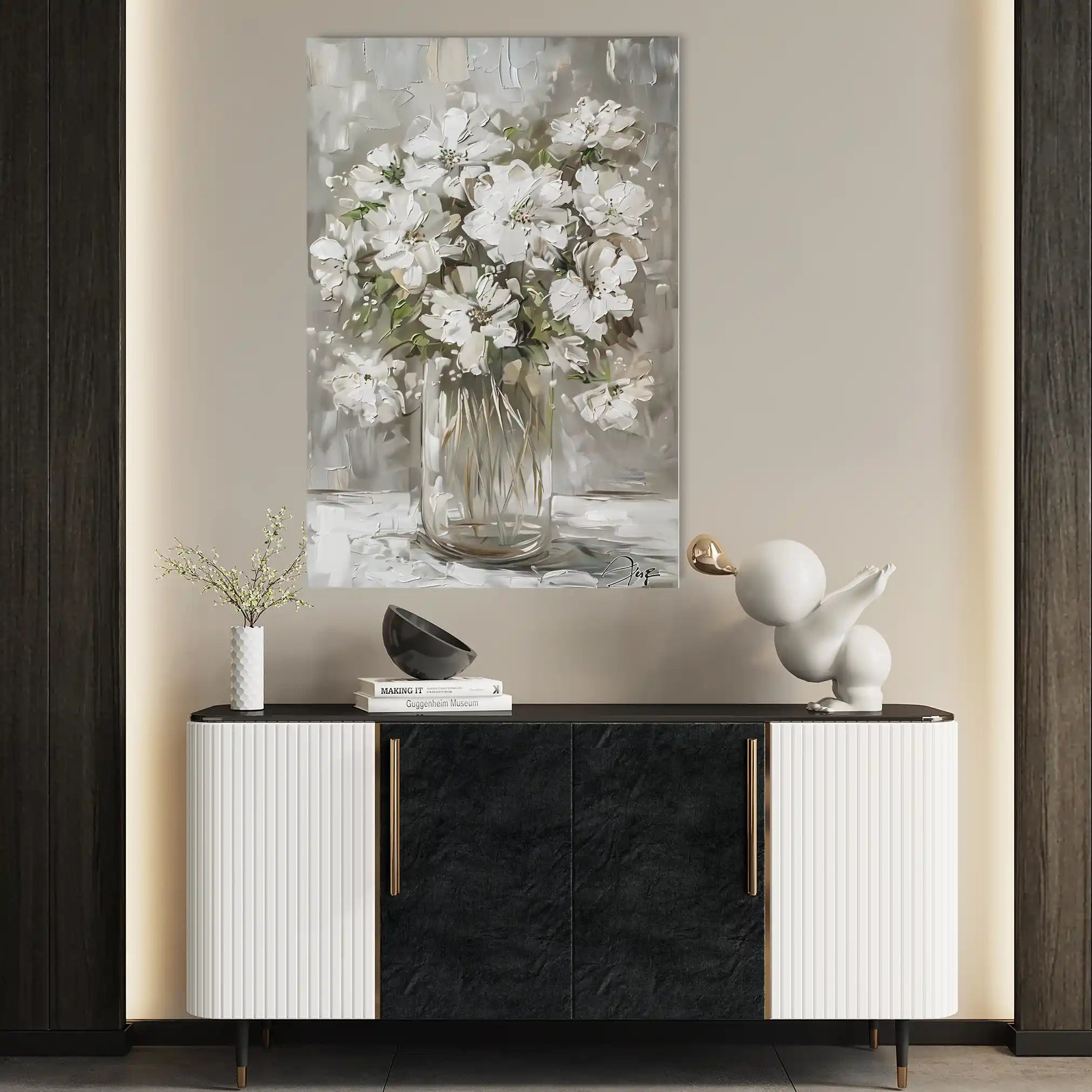 Floral 917 Canvas Art 60 x 40 cm / Black