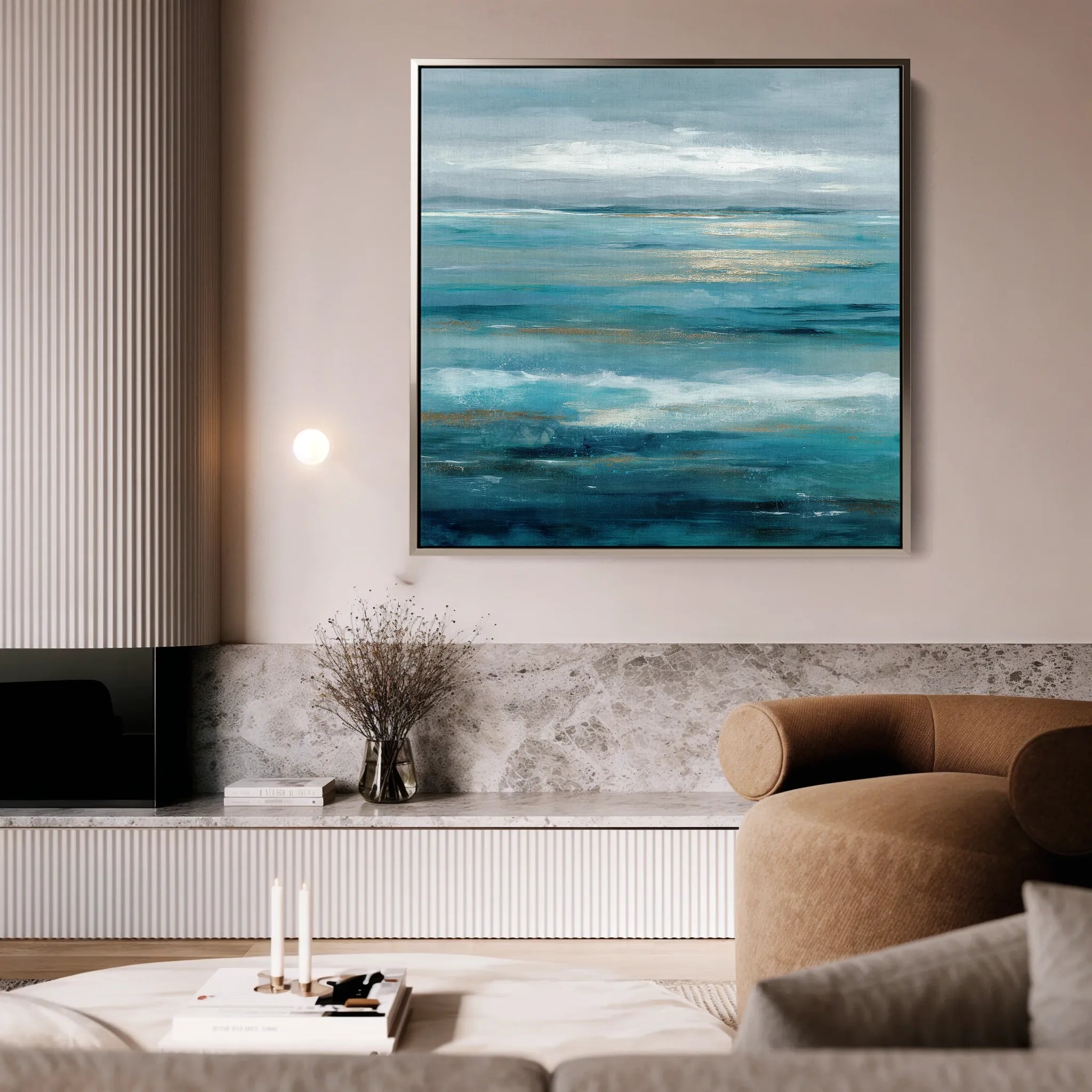 Abstract 918 Canvas Art 16" x 16" / 40 x 40 cm / Black