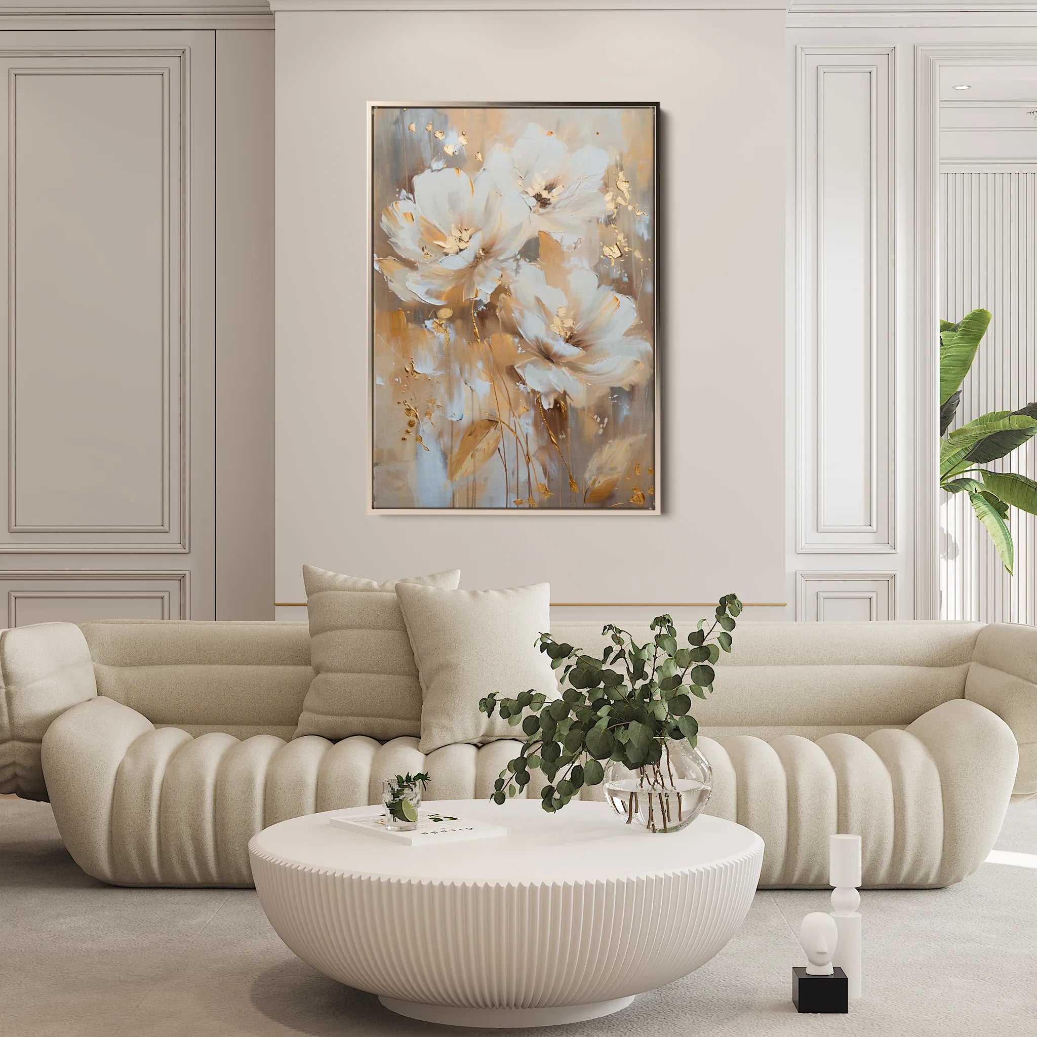 Floral 918 Canvas Art 18" x 24" / 45 x 60 cm / Black