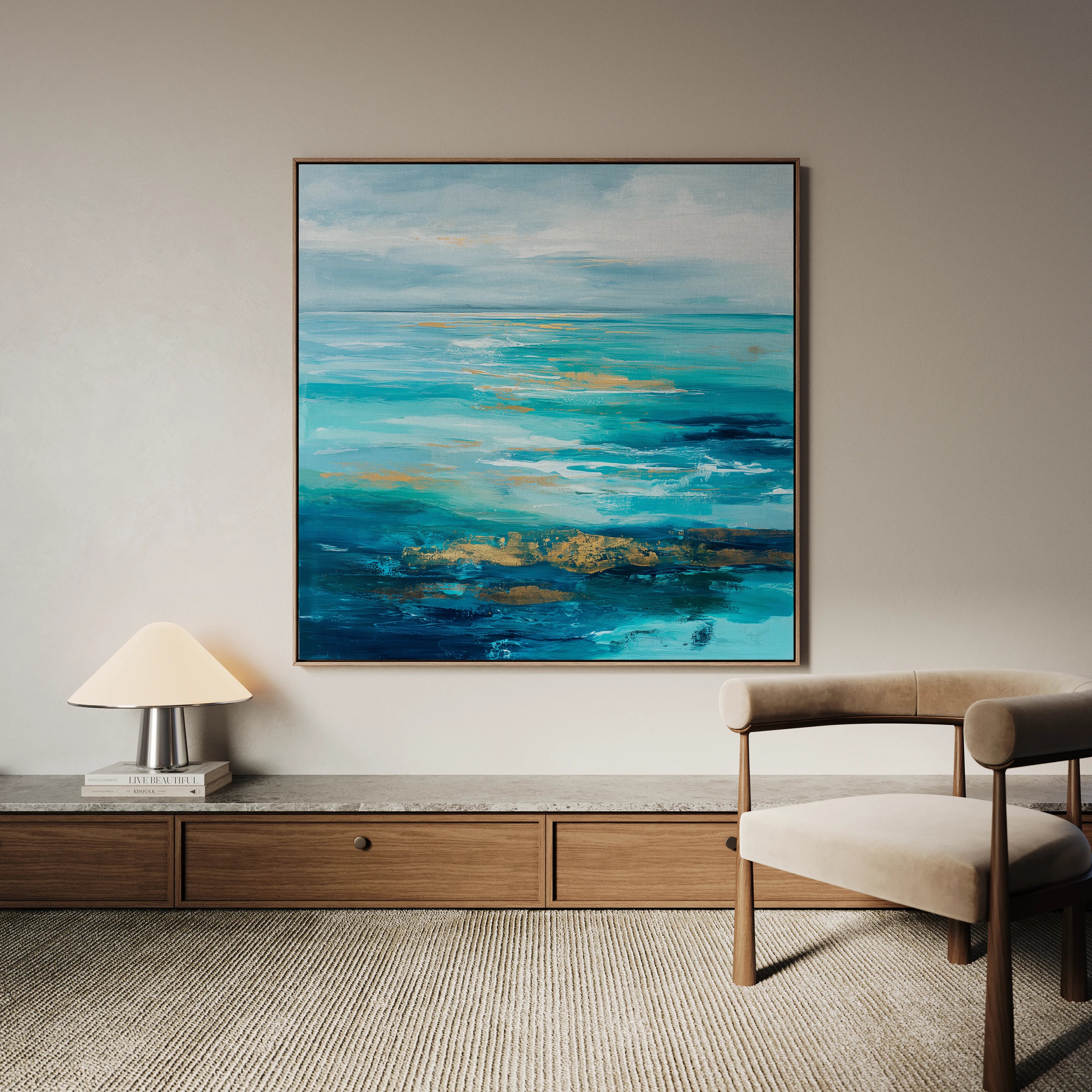 Abstract 919 Canvas Art 16" x 16" / 40 x 40 cm / Black