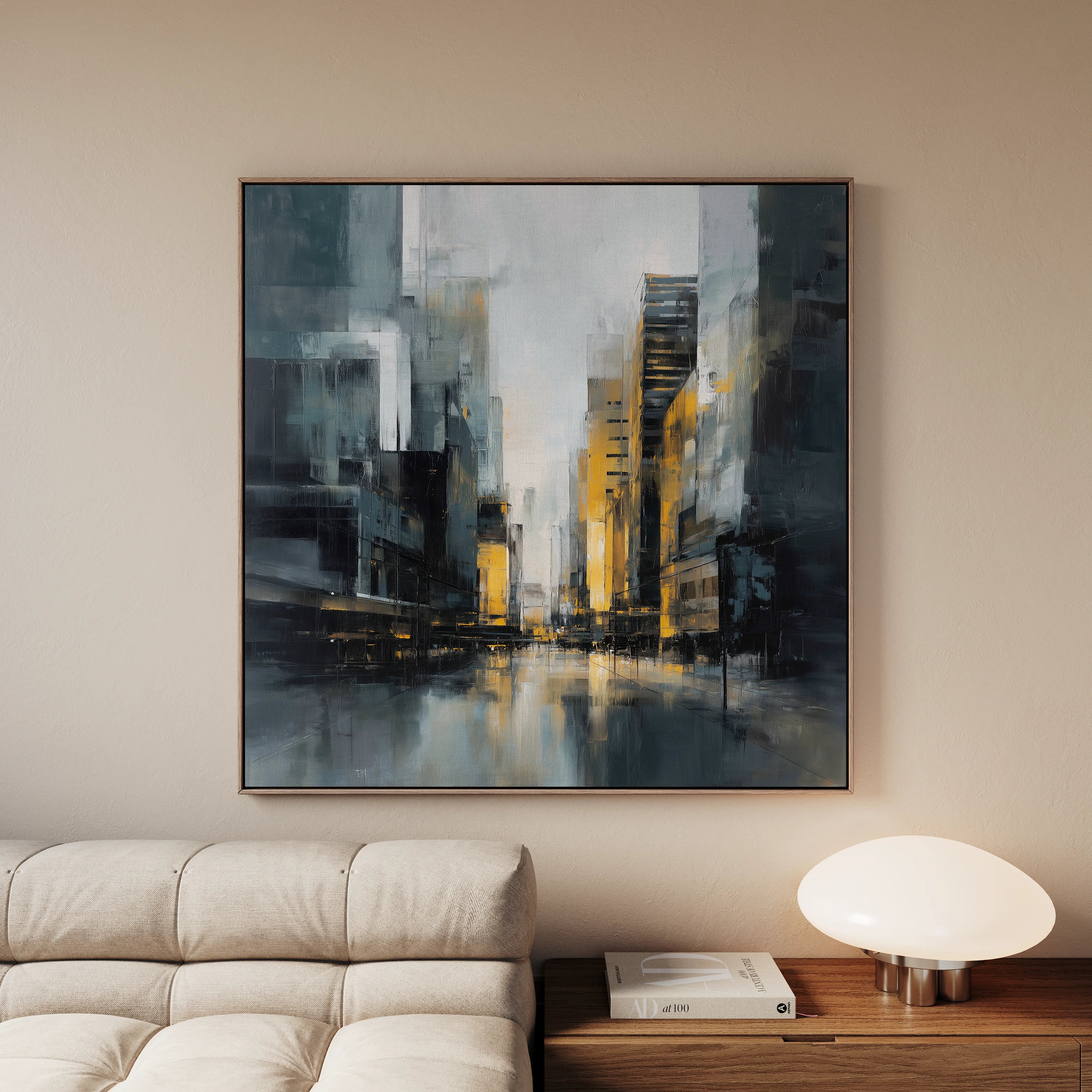 Abstract 920 Canvas Art 16" x 16" / 40 x 40 cm / Black