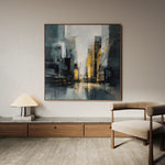 Abstract 920 Canvas Art 16" x 16" / 40 x 40 cm / Black