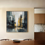 Abstract 920 Canvas Art 16" x 16" / 40 x 40 cm / Black