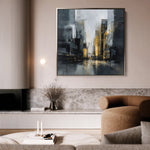 Abstract 920 Canvas Art 16" x 16" / 40 x 40 cm / Black
