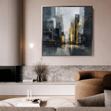 Abstract 920 Canvas Art 16" x 16" / 40 x 40 cm / Black