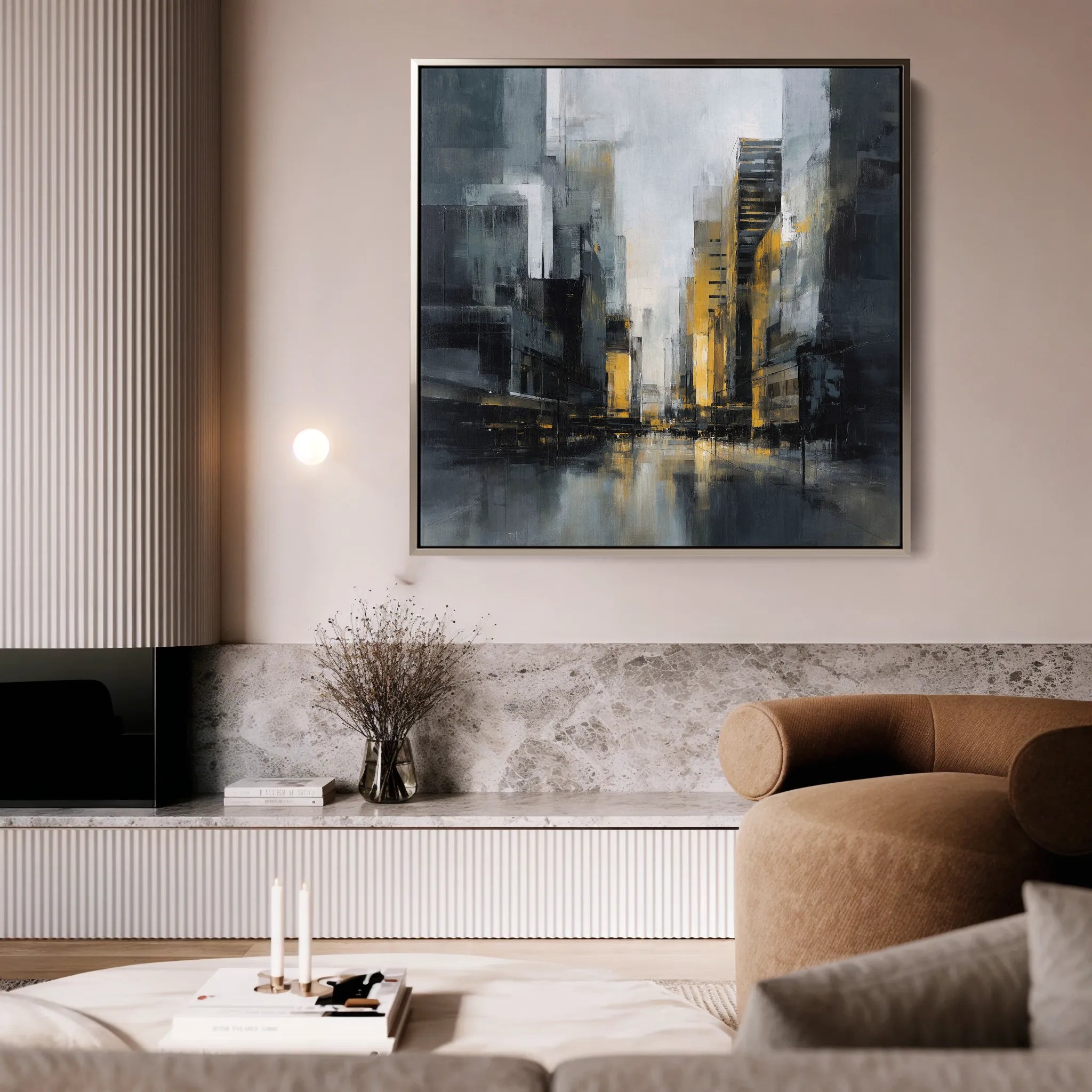 Abstract 920 Canvas Art 16" x 16" / 40 x 40 cm / Black