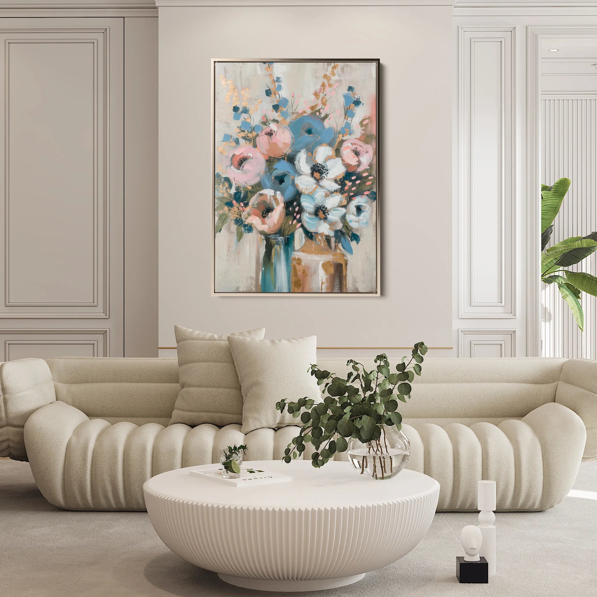 Floral 920 Canvas Art 18" x 24" / 45 x 60 cm / Black
