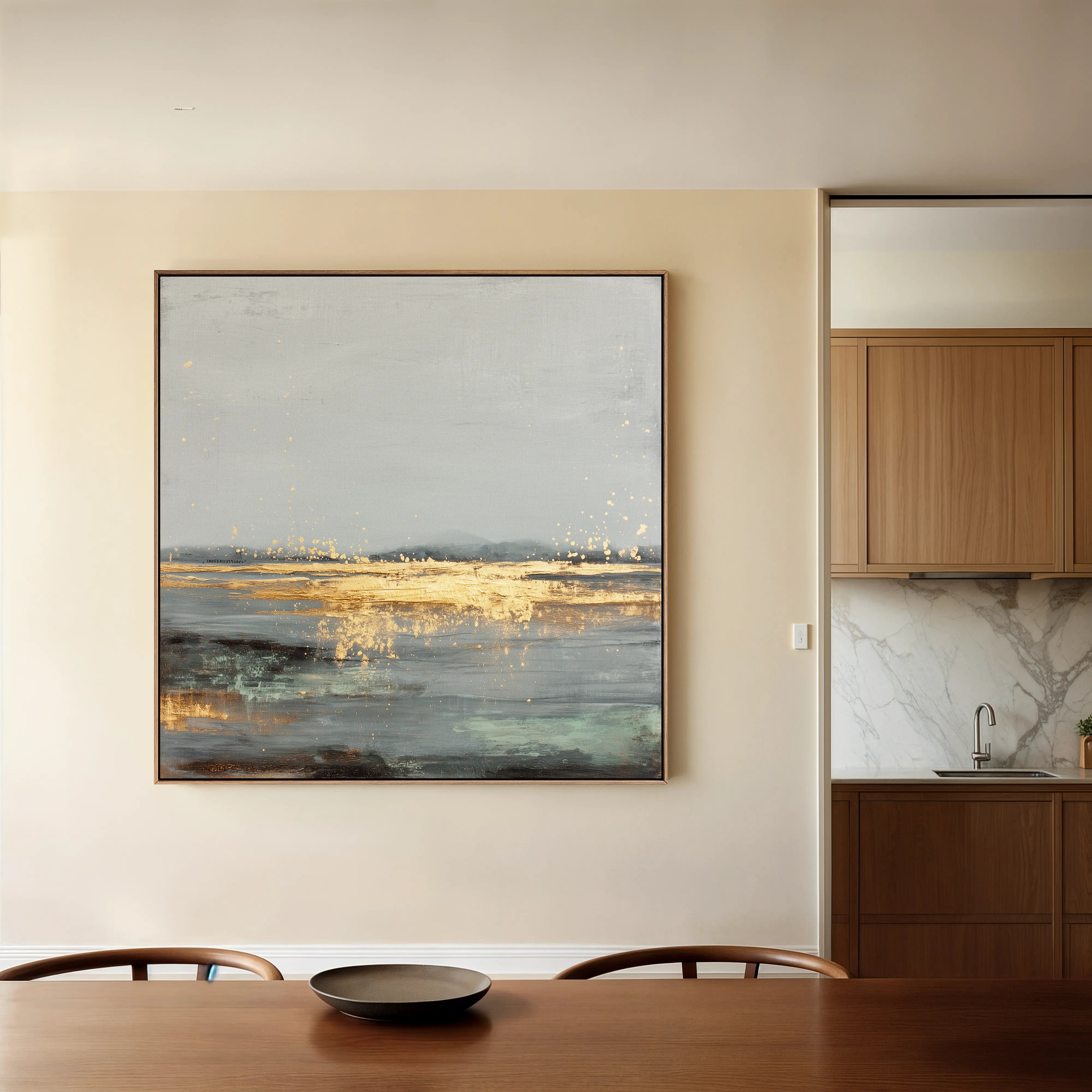 Abstract 921 Canvas Art 16" x 16" / 40 x 40 cm / Black