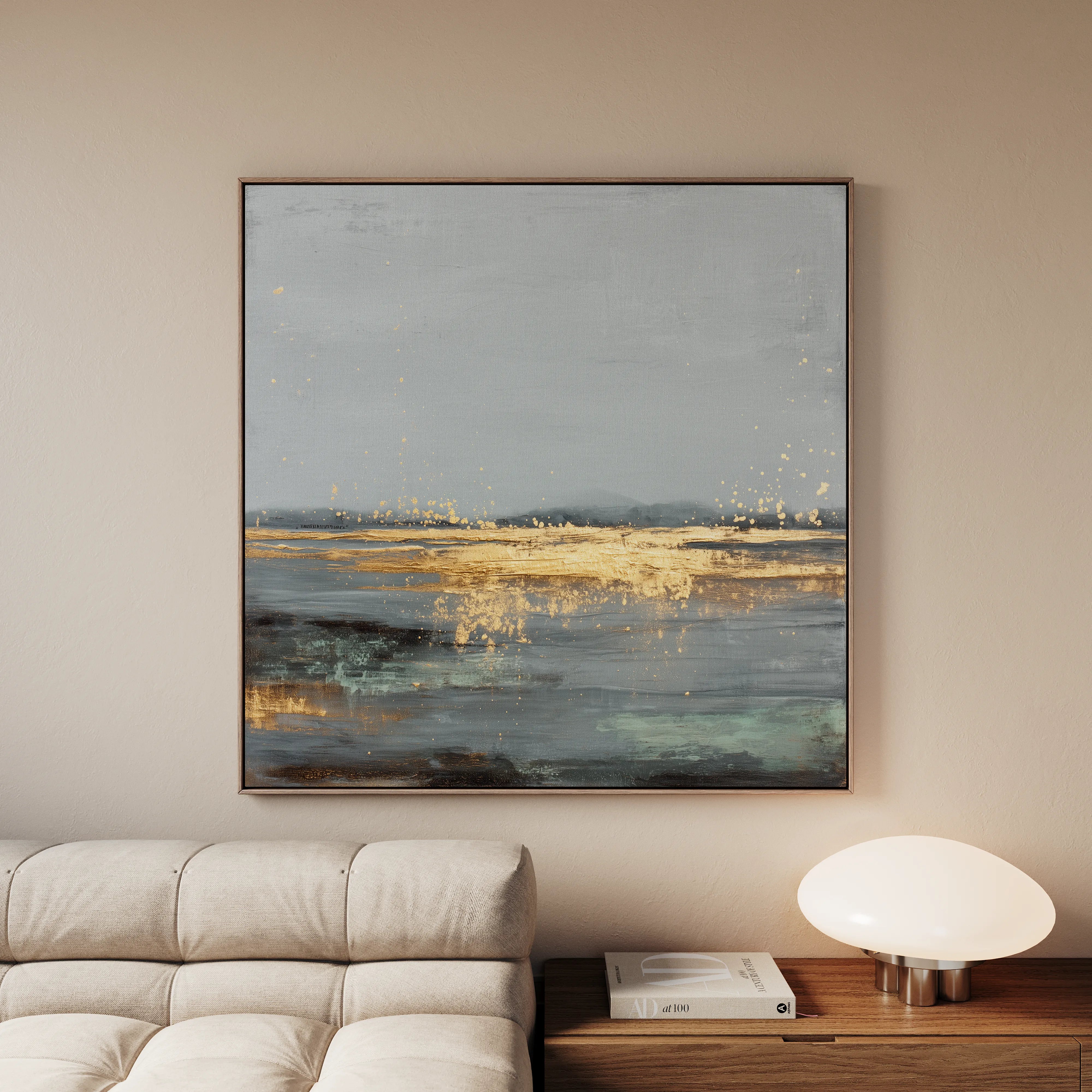 Abstract 921 Canvas Art 16" x 16" / 40 x 40 cm / Black