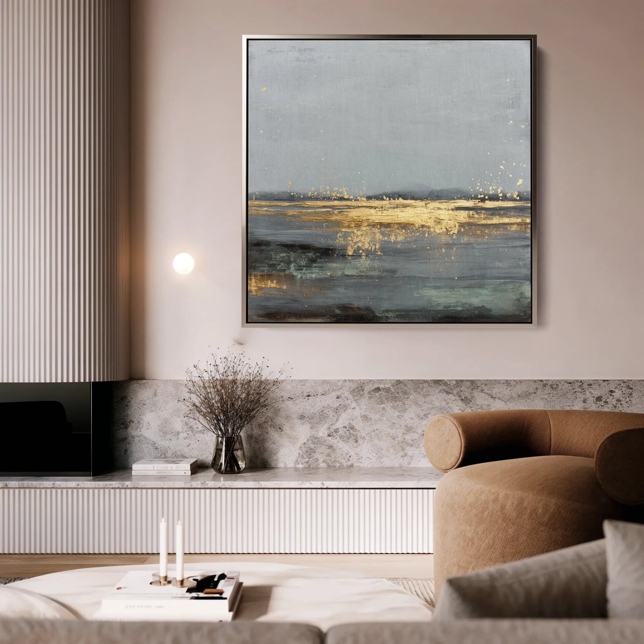 Abstract 921 Canvas Art 16" x 16" / 40 x 40 cm / Black