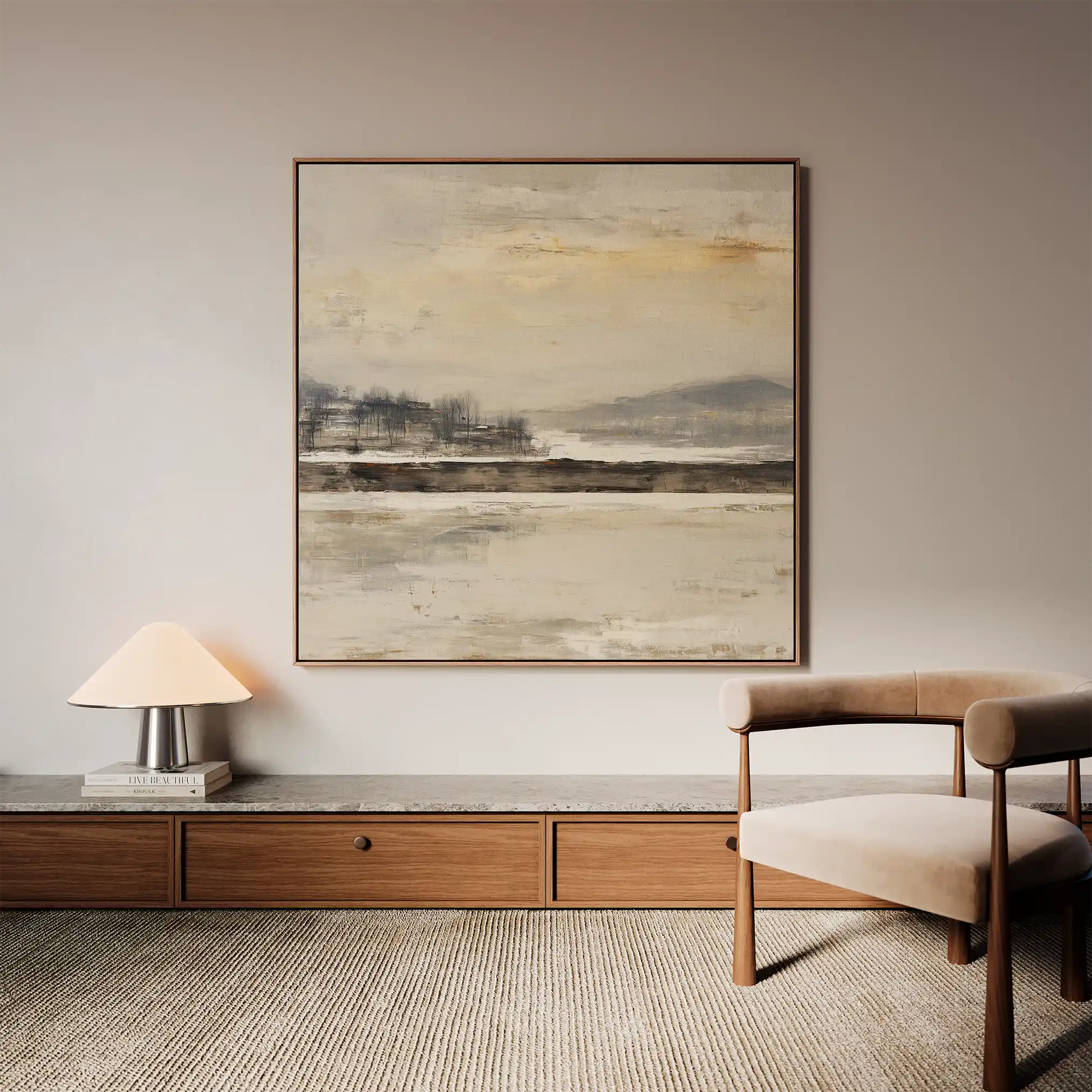 Abstract 922 Canvas Art 16" x 16" / 40 x 40 cm / Black