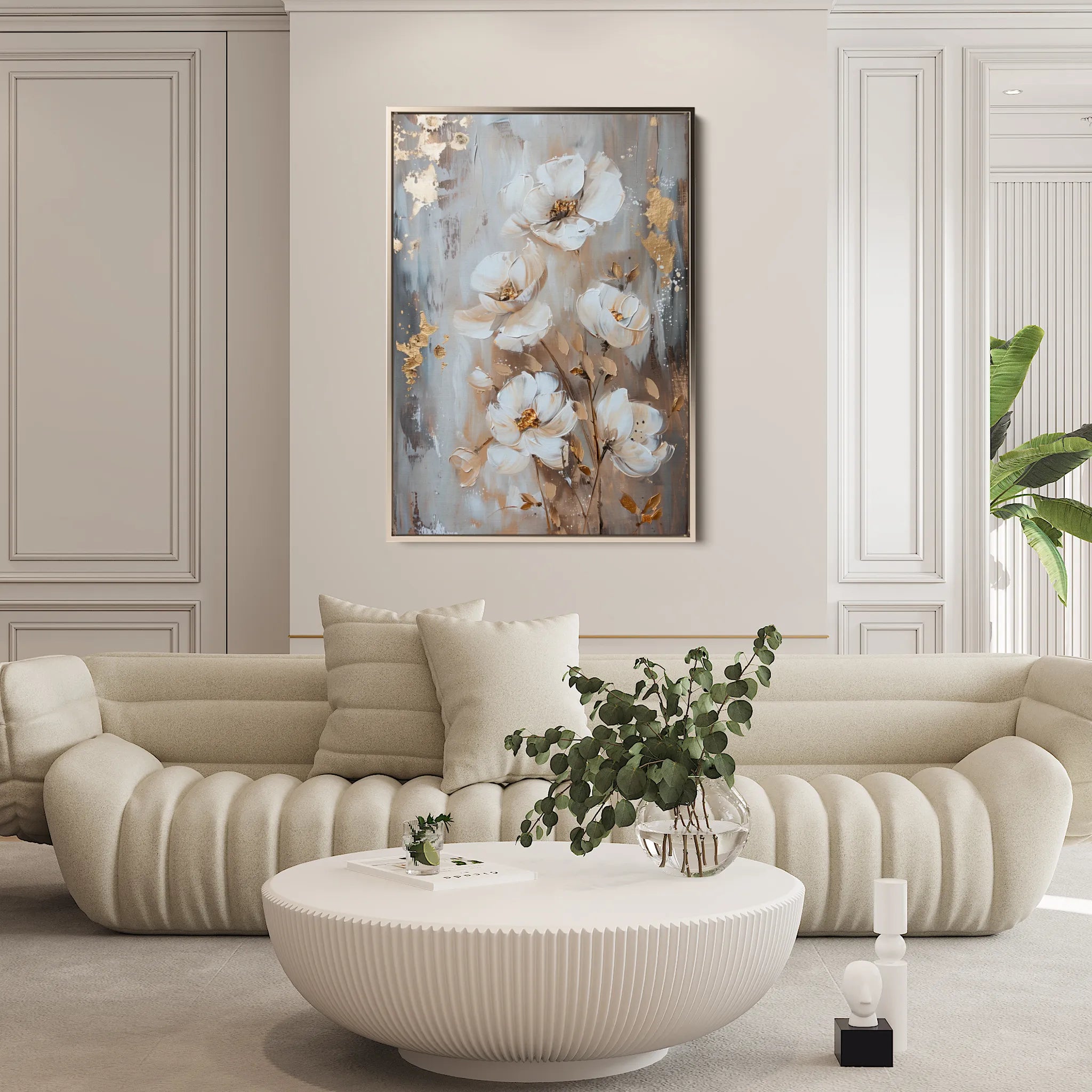 Floral 922 Canvas Art 18" x 24" / 45 x 60 cm / Black