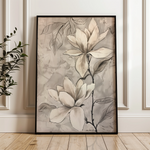 Floral 923 Canvas Art 18" x 24" / 45 x 60 cm / Black