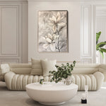 Floral 923 Canvas Art 18" x 24" / 45 x 60 cm / Black