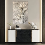 Floral 923 Canvas Art 18" x 24" / 45 x 60 cm / Black