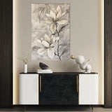 Floral 923 Canvas Art 18" x 24" / 45 x 60 cm / Black