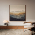 Abstract 924 Canvas Art 16" x 16" / 40 x 40 cm / Black