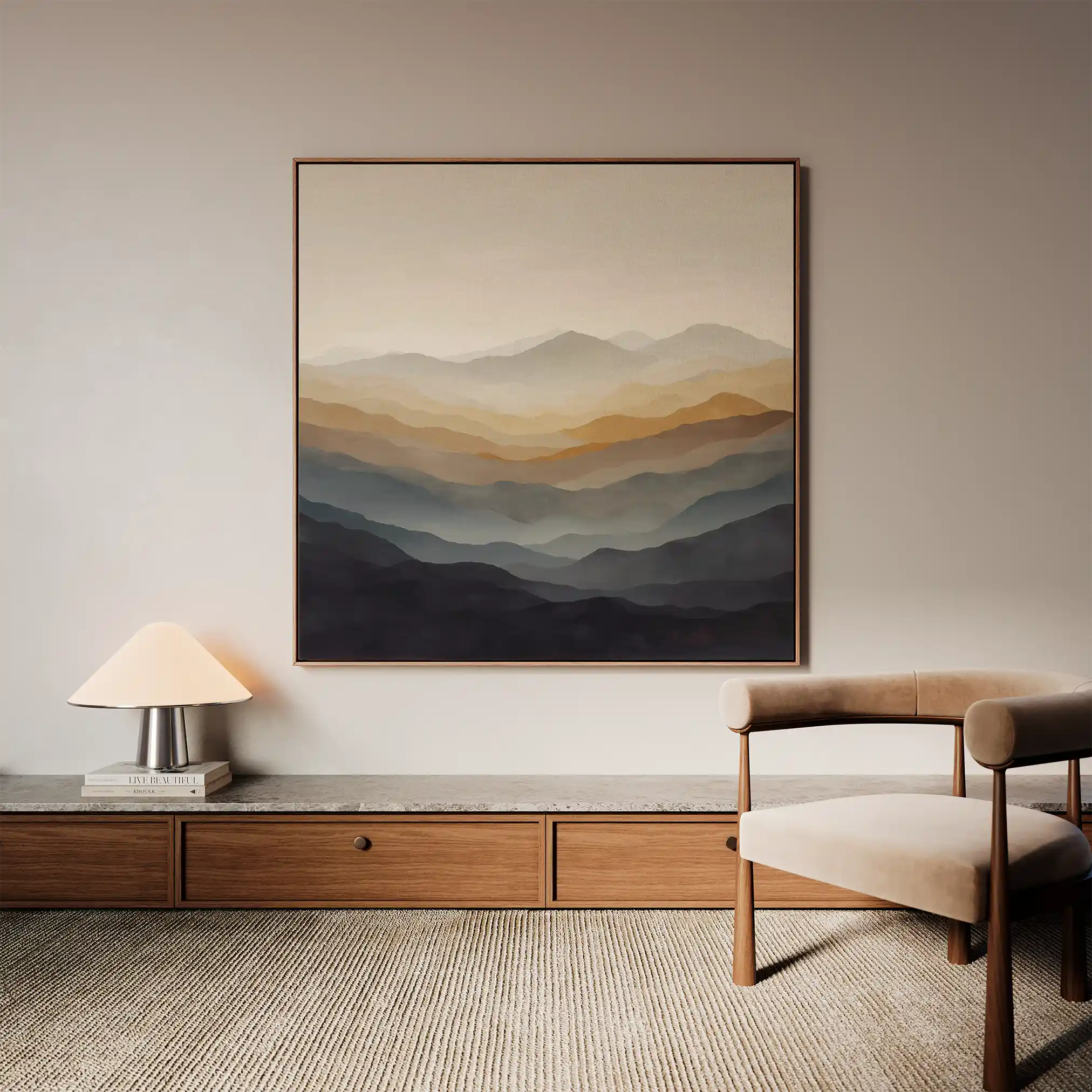 Abstract 924 Canvas Art 16" x 16" / 40 x 40 cm / Black