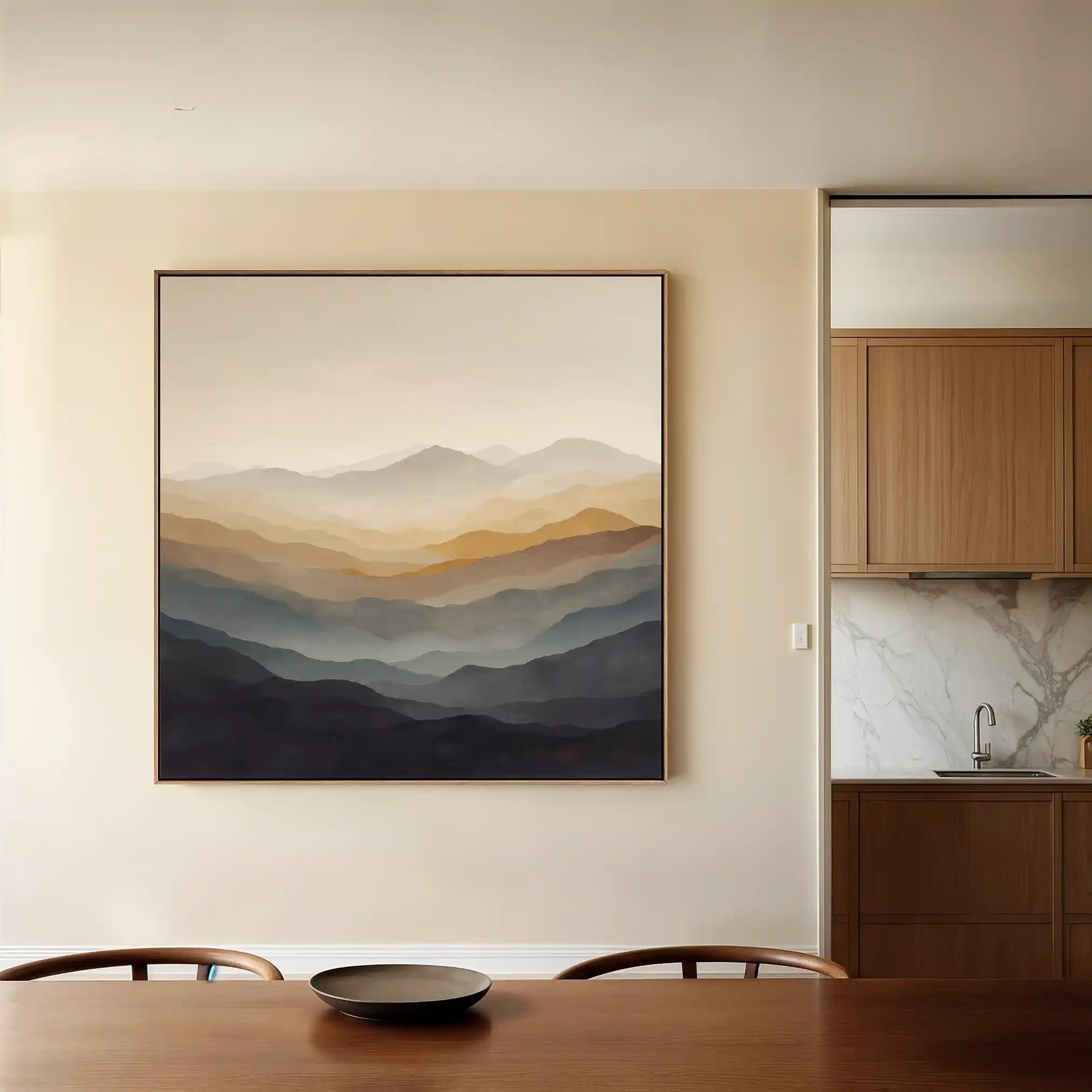 Abstract 924 Canvas Art 16" x 16" / 40 x 40 cm / Black