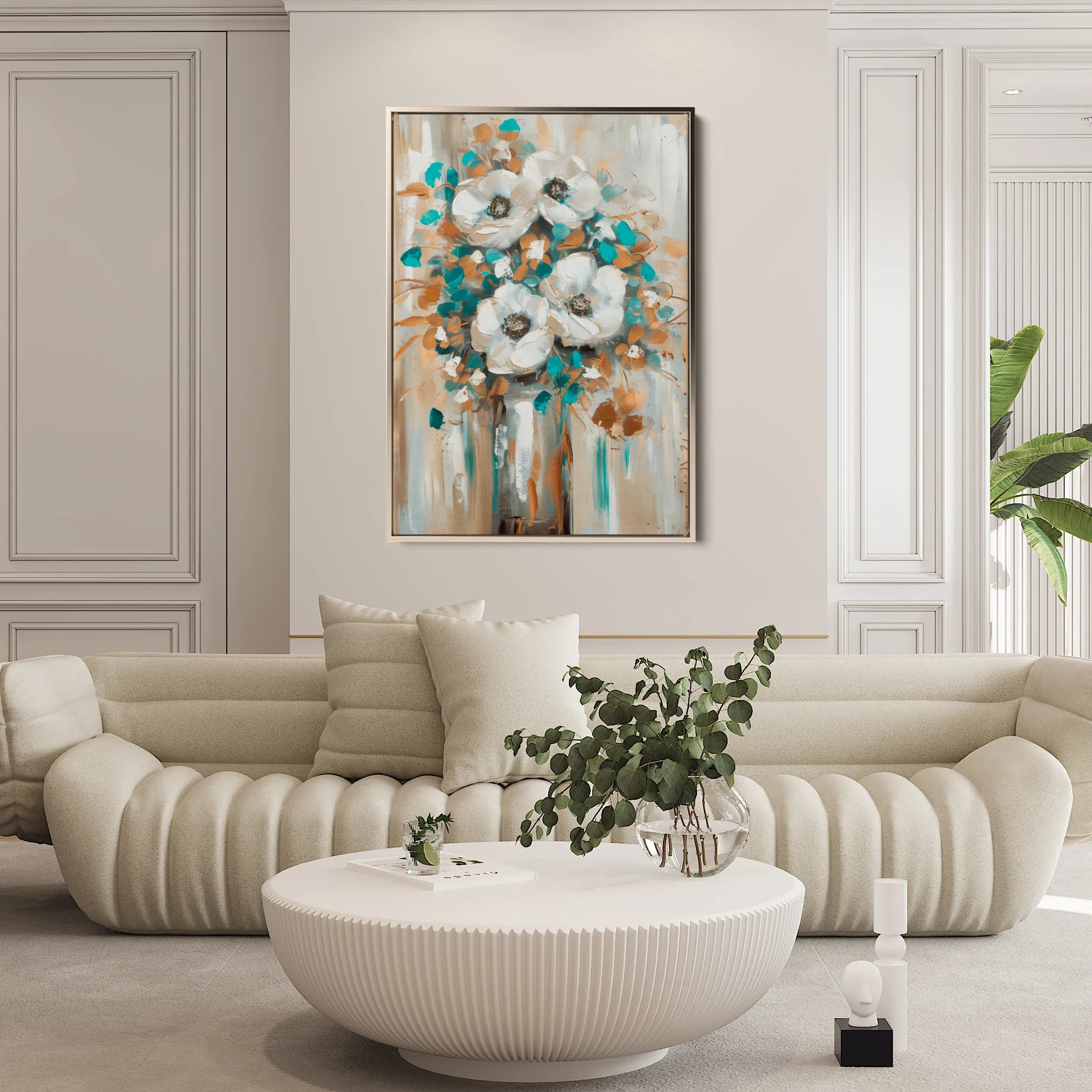 Floral 924 Canvas Art 18" x 24" / 45 x 60 cm / Black
