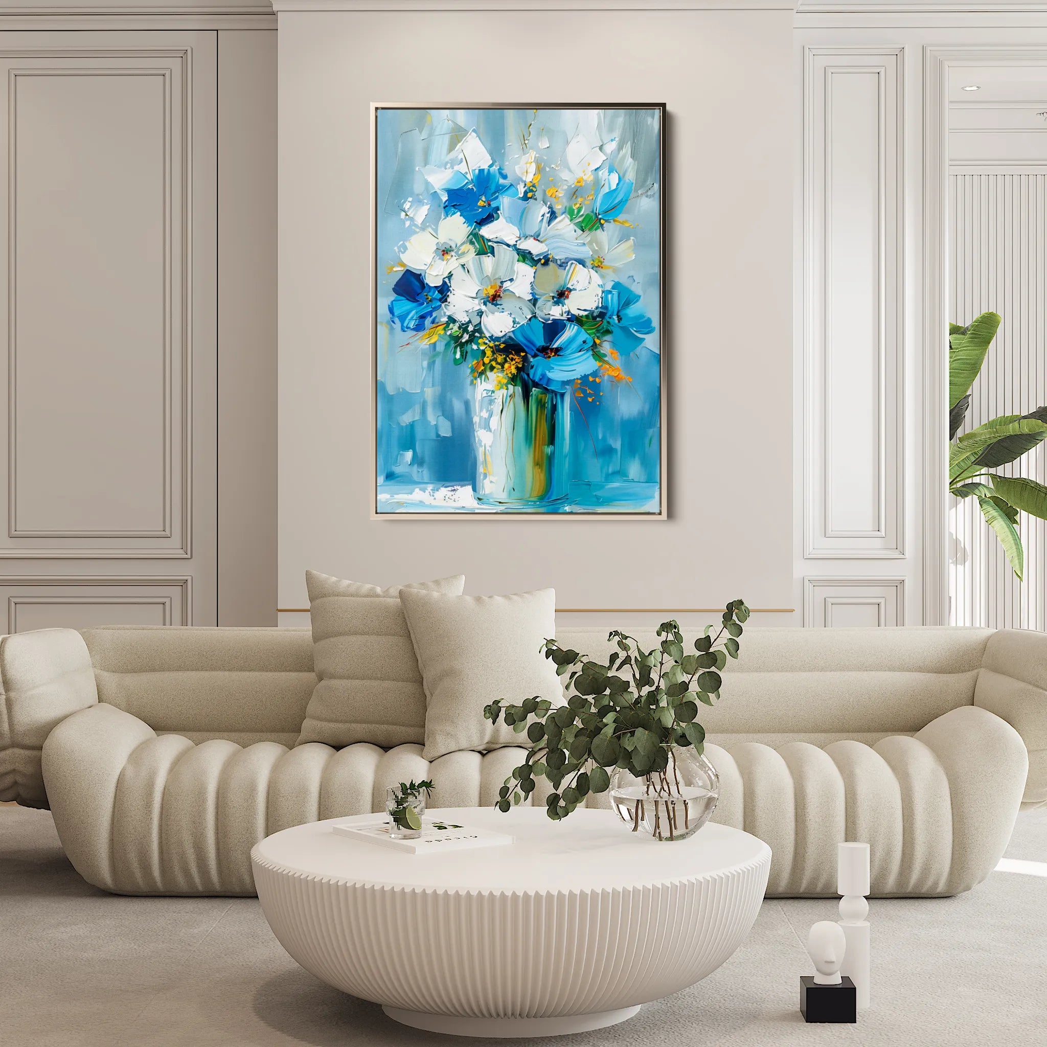 Floral 925 Canvas Art 18" x 24" / 45 x 60 cm / Black