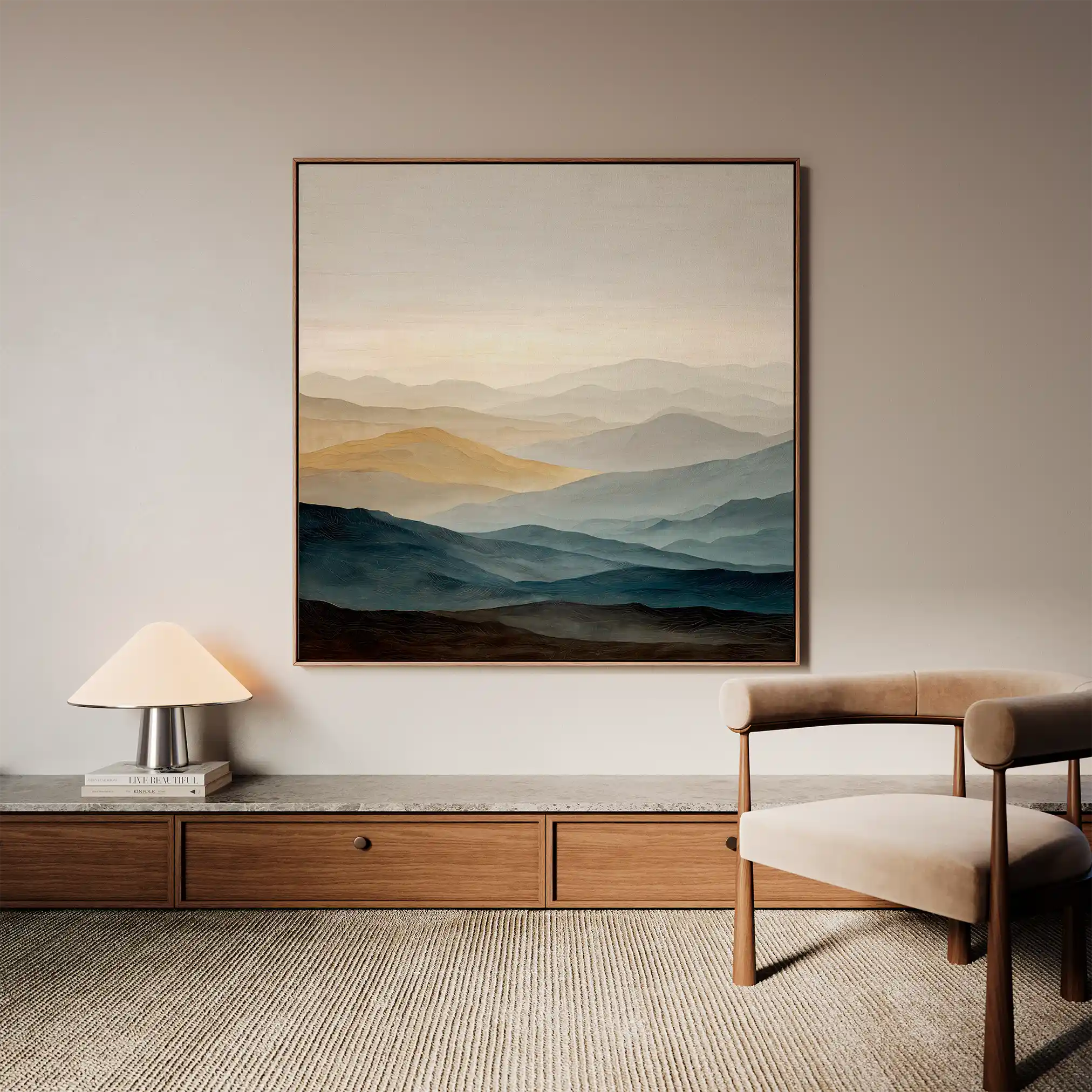 Abstract 926 Canvas Art 16" x 16" / 40 x 40 cm / Black