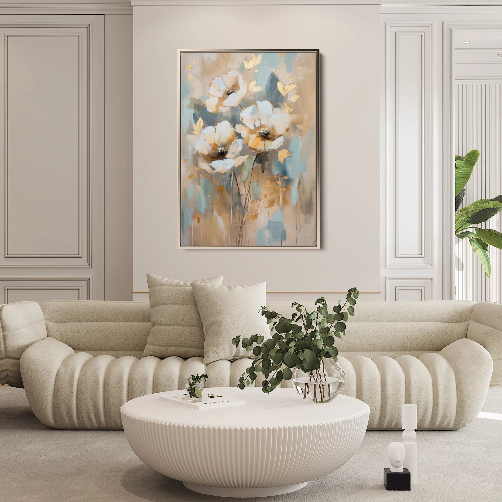 Floral 926 Canvas Art 18" x 24" / 45 x 60 cm / Black