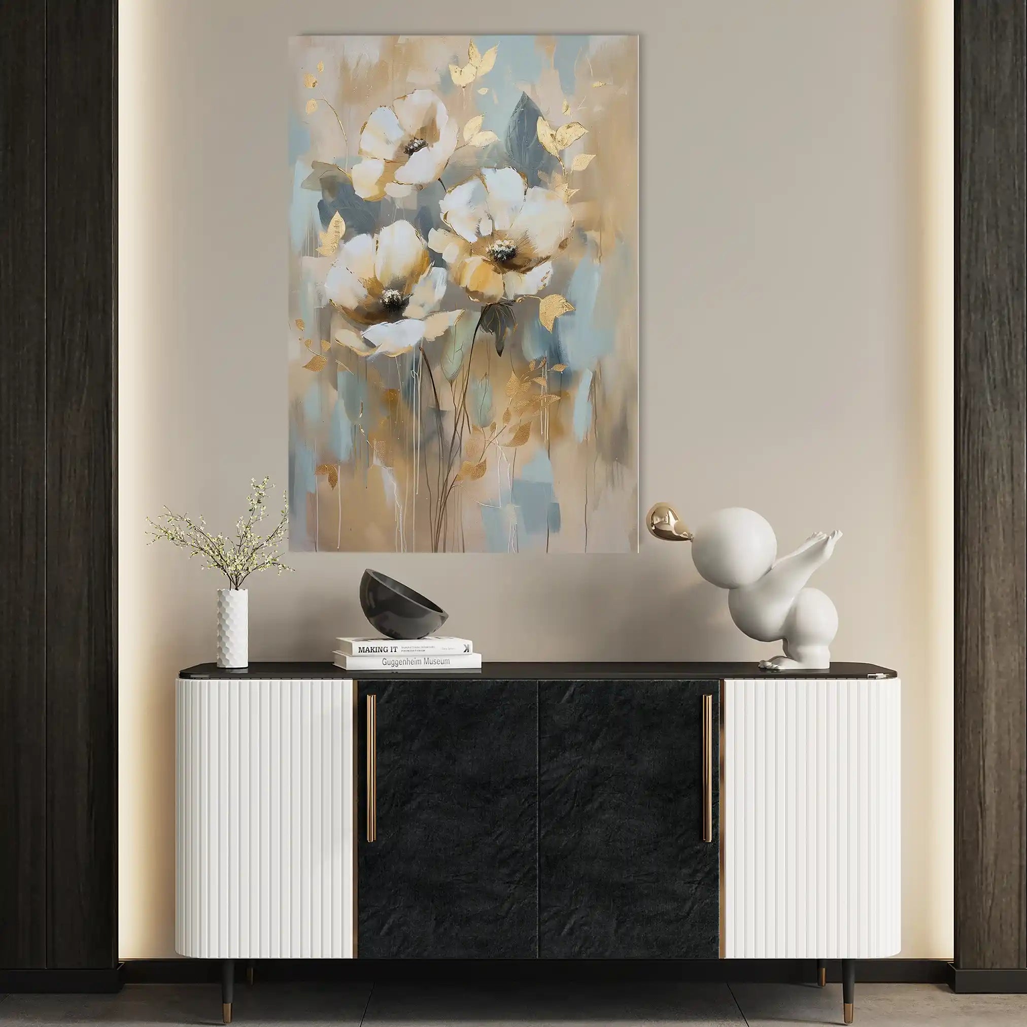 Floral 926 Canvas Art 60 x 40 cm / Black