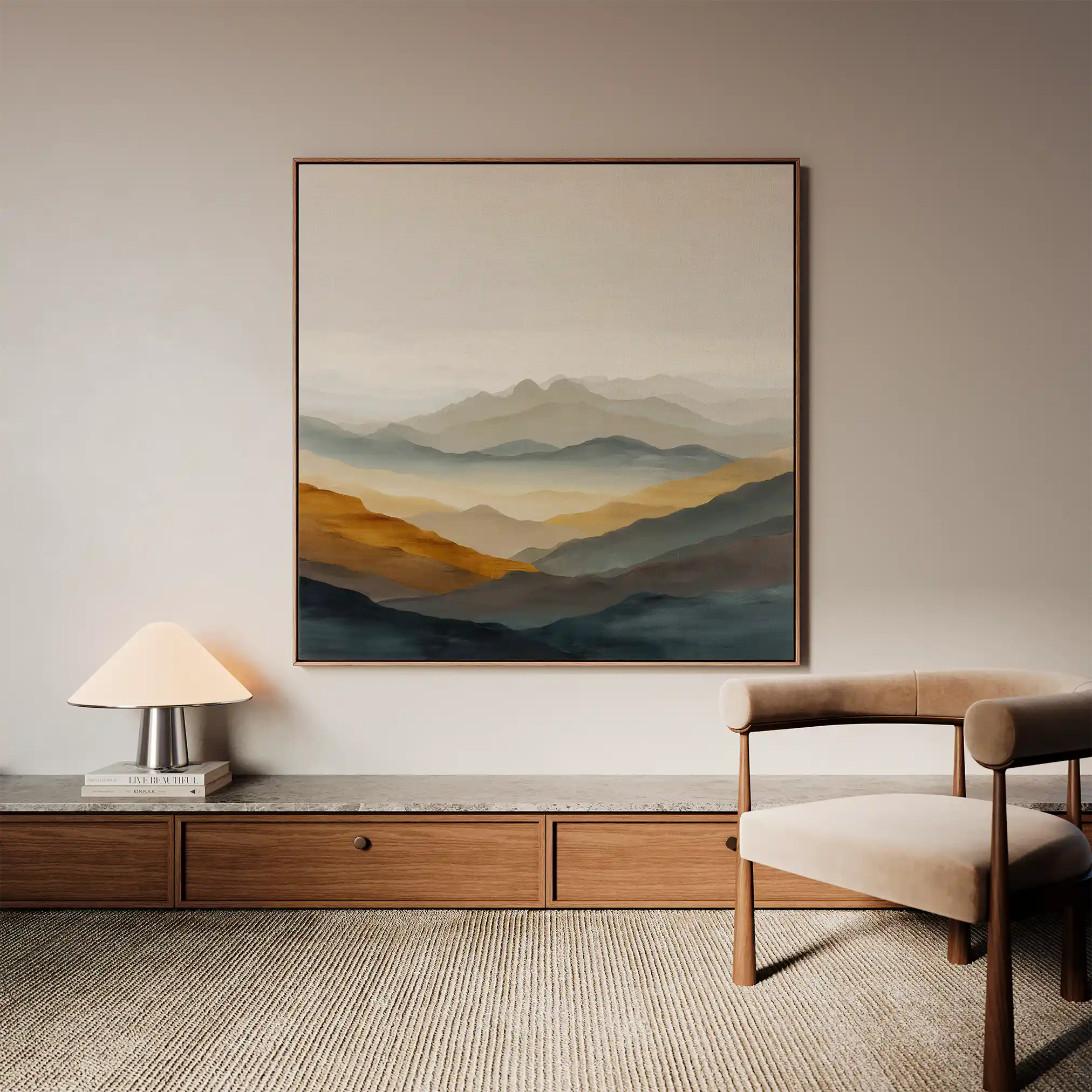 Abstract 927 Canvas Art 16" x 16" / 40 x 40 cm / Black