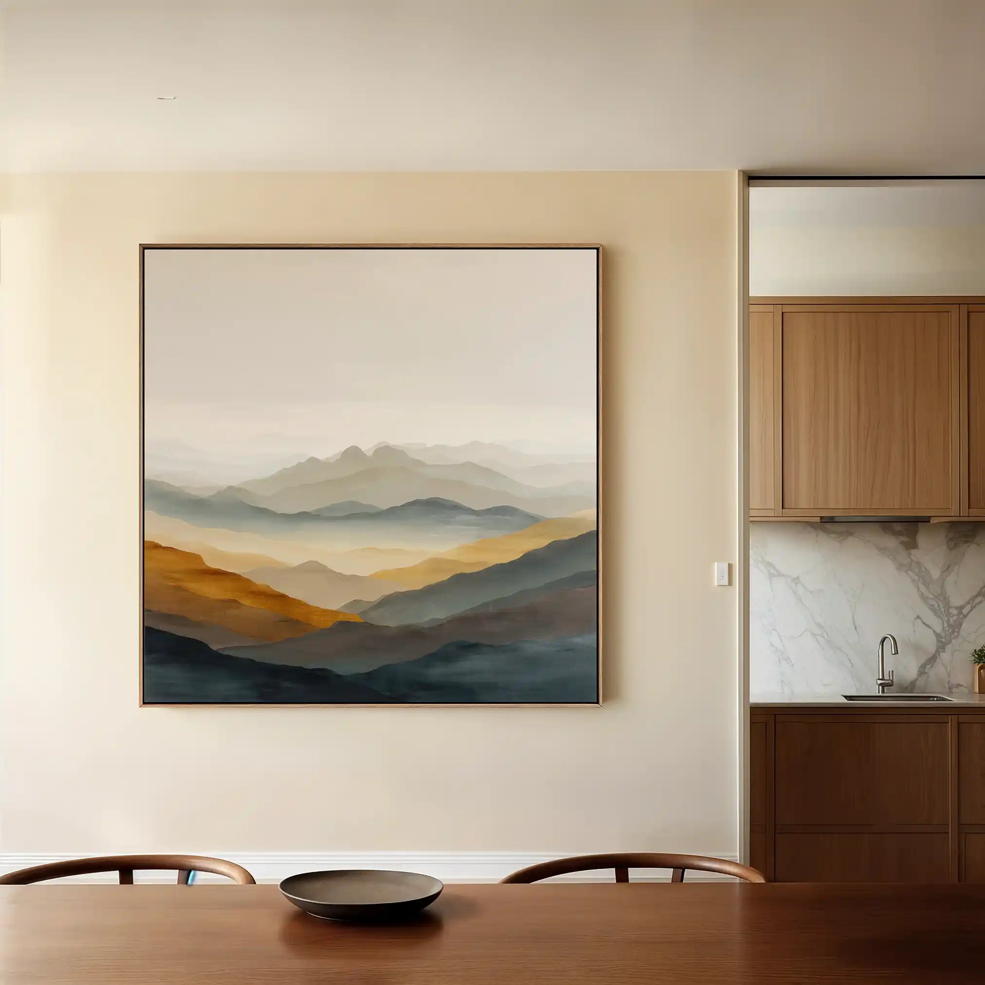Abstract 927 Canvas Art 16" x 16" / 40 x 40 cm / Black