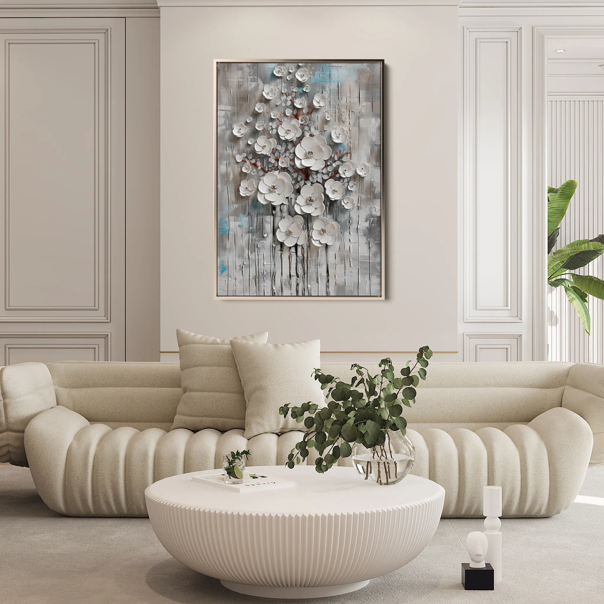Floral 927 Canvas Art 18" x 24" / 45 x 60 cm / Black