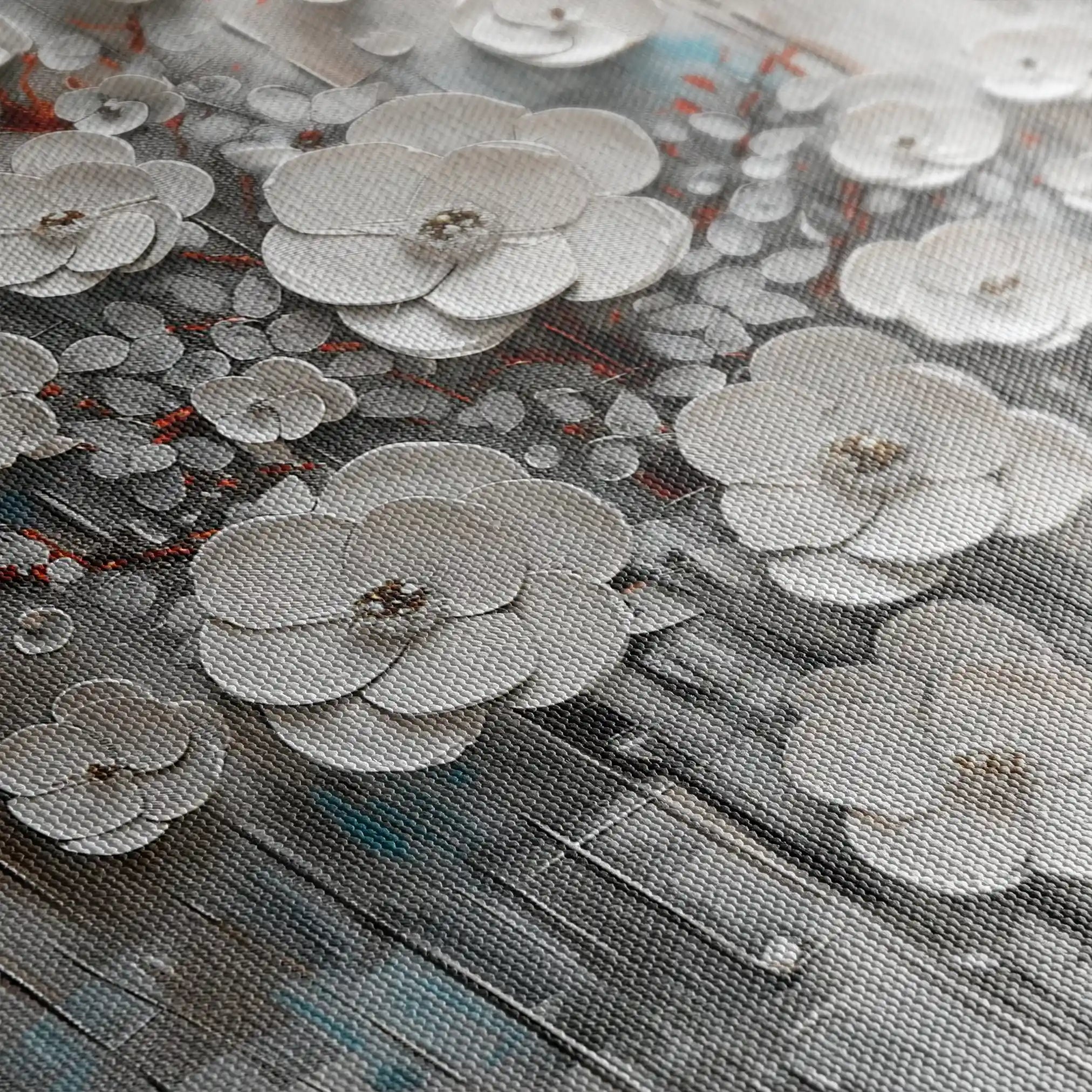 Floral 927 Canvas Art 60 x 40 cm / Black