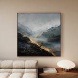 Abstract 928 Canvas Art 16" x 16" / 40 x 40 cm / Black