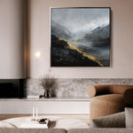 Abstract 928 Canvas Art 16" x 16" / 40 x 40 cm / Black