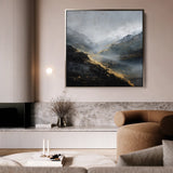 Abstract 928 Canvas Art 16" x 16" / 40 x 40 cm / Black