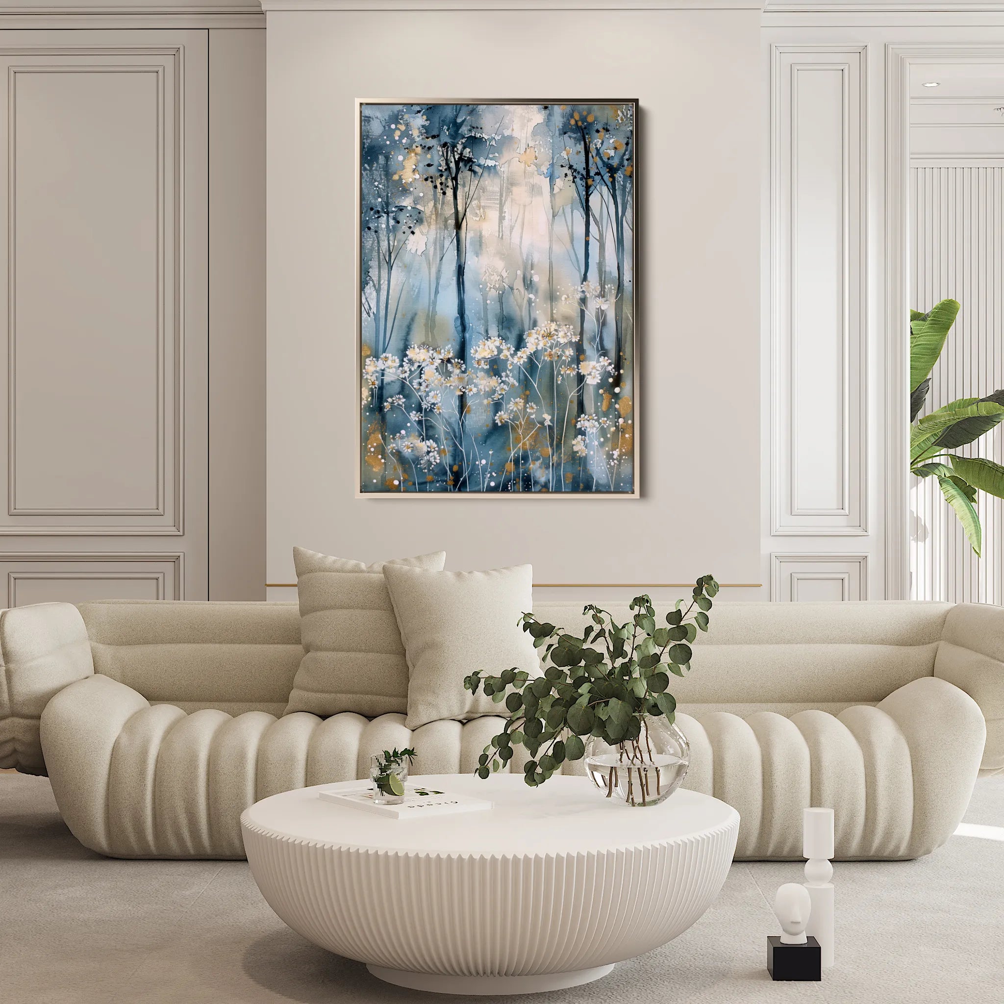 Floral 928 Canvas Art 18" x 24" / 45 x 60 cm / Black