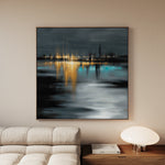 Abstract 929 Canvas Art 16" x 16" / 40 x 40 cm / Black