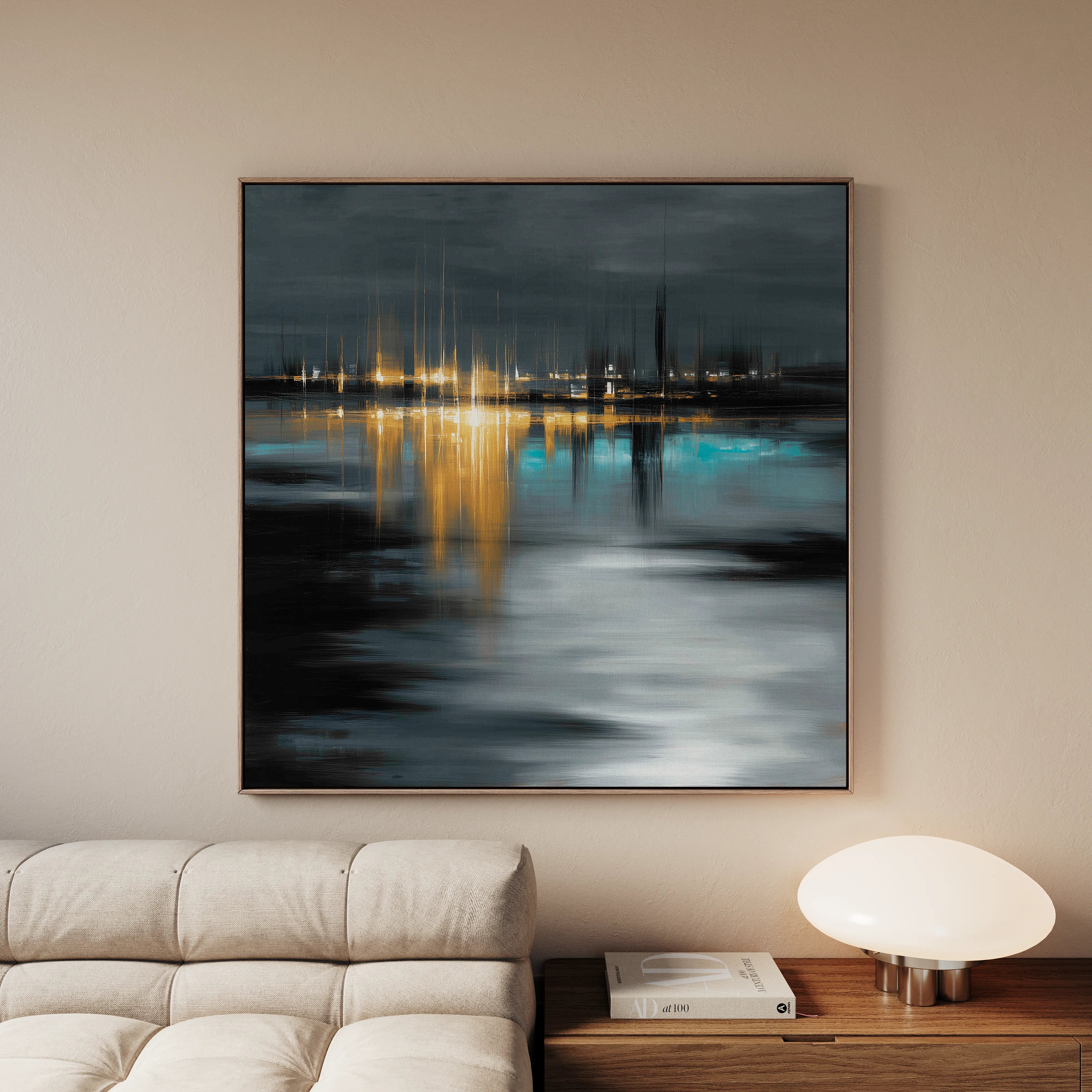 Abstract 929 Canvas Art 16" x 16" / 40 x 40 cm / Black