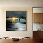 Abstract 929 Canvas Art 16" x 16" / 40 x 40 cm / Black
