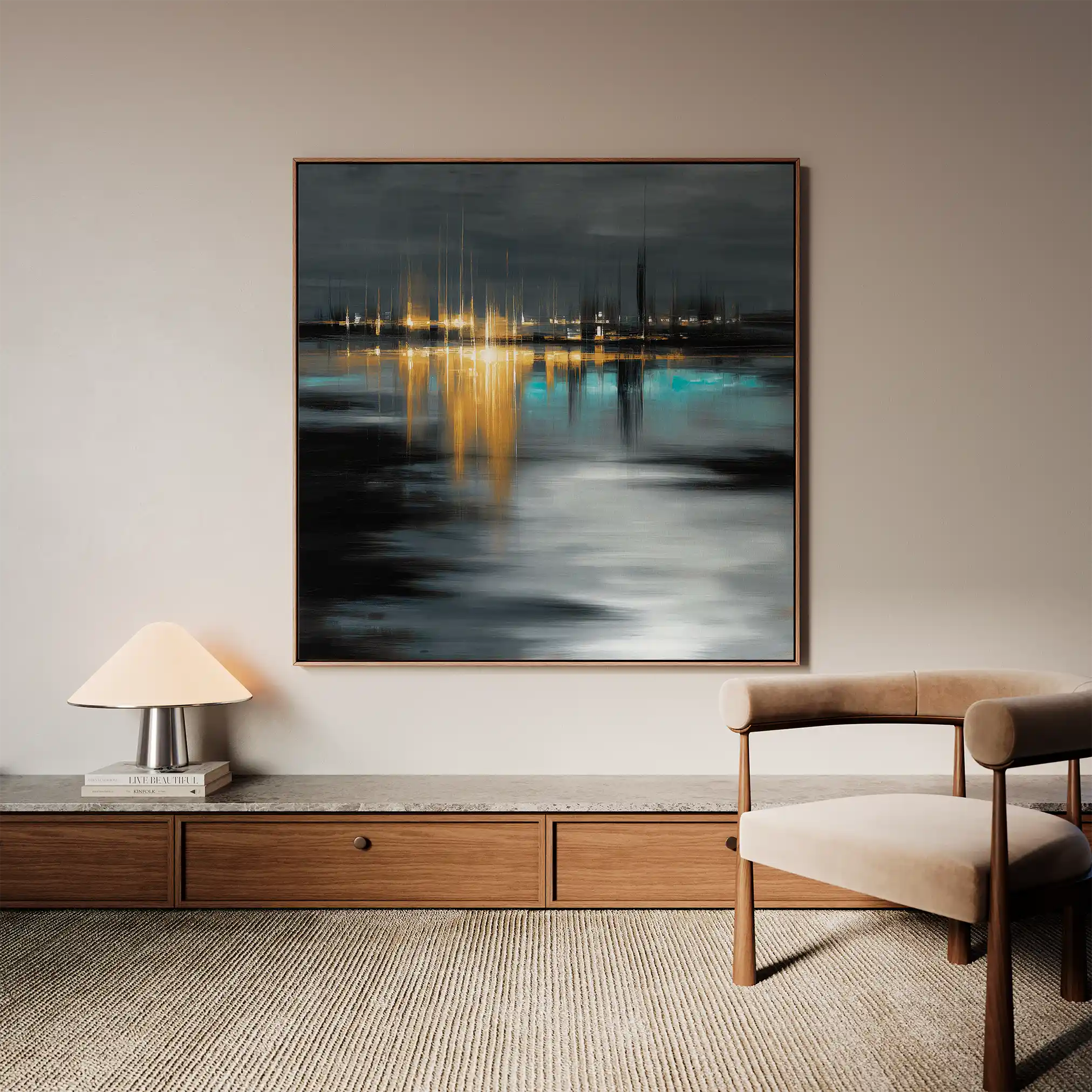 Abstract 929 Canvas Art 60 x 60 cm / Black