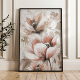 Floral 929 Canvas Art 18" x 24" / 45 x 60 cm / Black