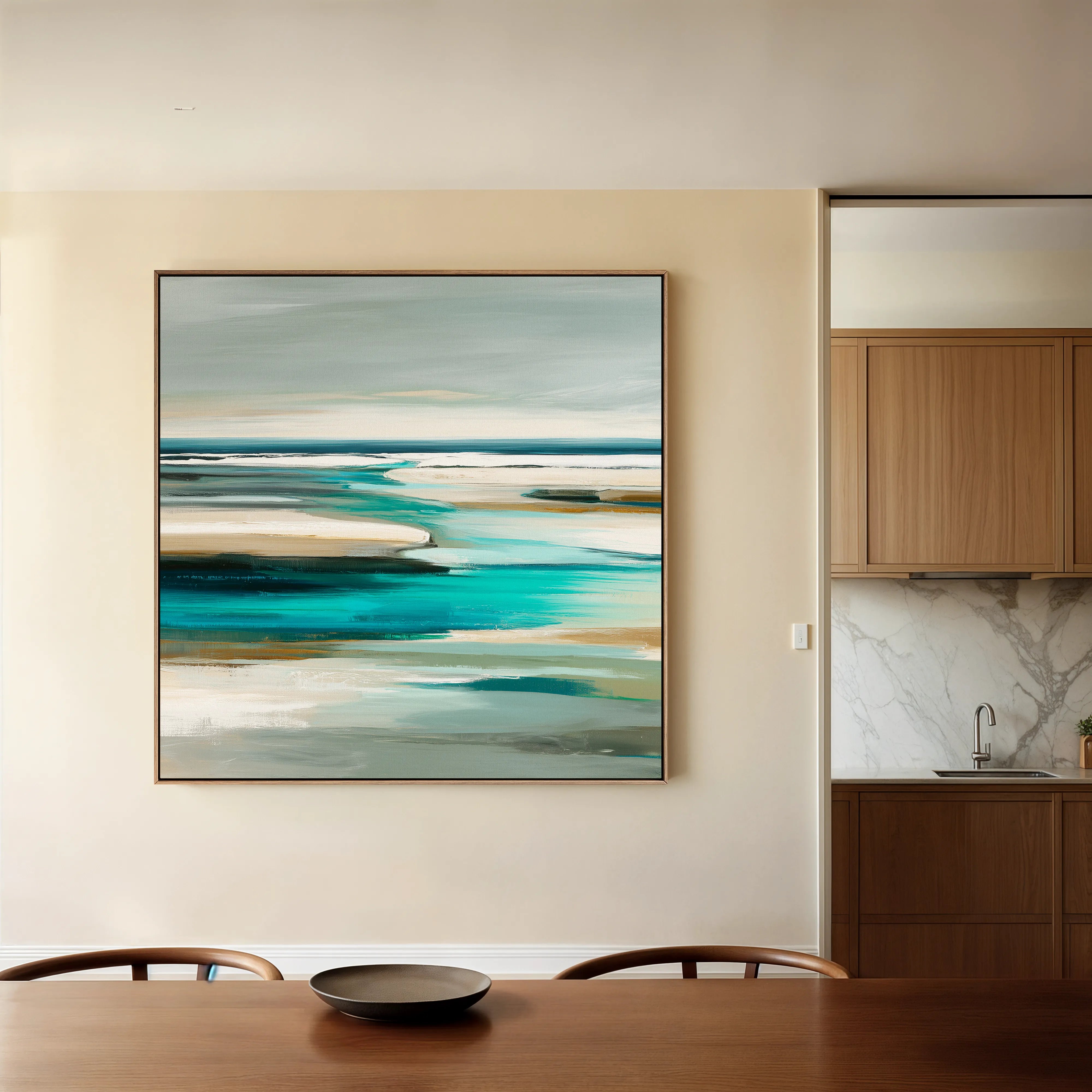 Abstract 930 Canvas Art 16" x 16" / 40 x 40 cm / Black