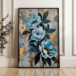 Floral 930 Canvas Art 18" x 24" / 45 x 60 cm / Black