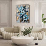 Floral 930 Canvas Art 18" x 24" / 45 x 60 cm / Black
