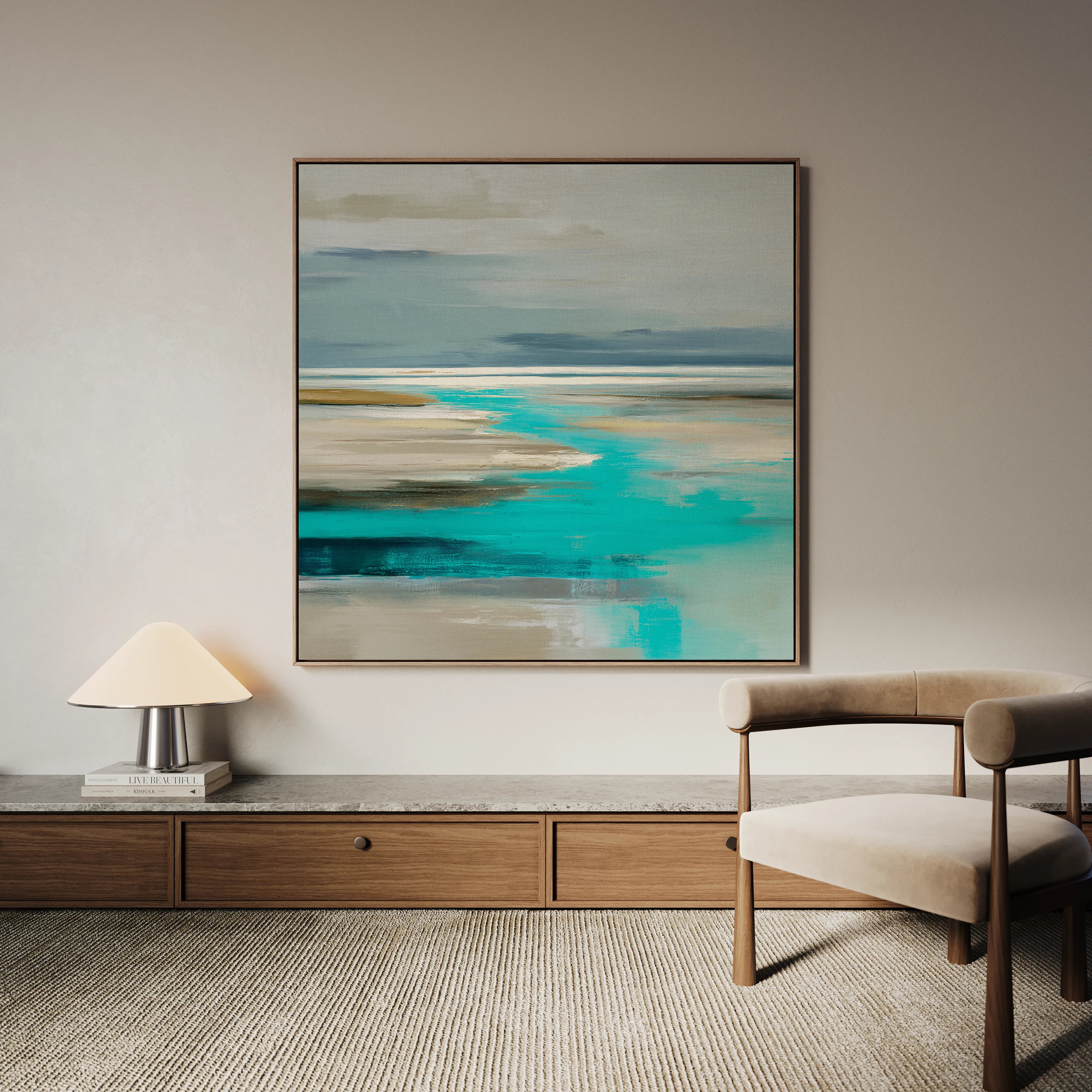 Abstract 931 Canvas Art 16" x 16" / 40 x 40 cm / Black