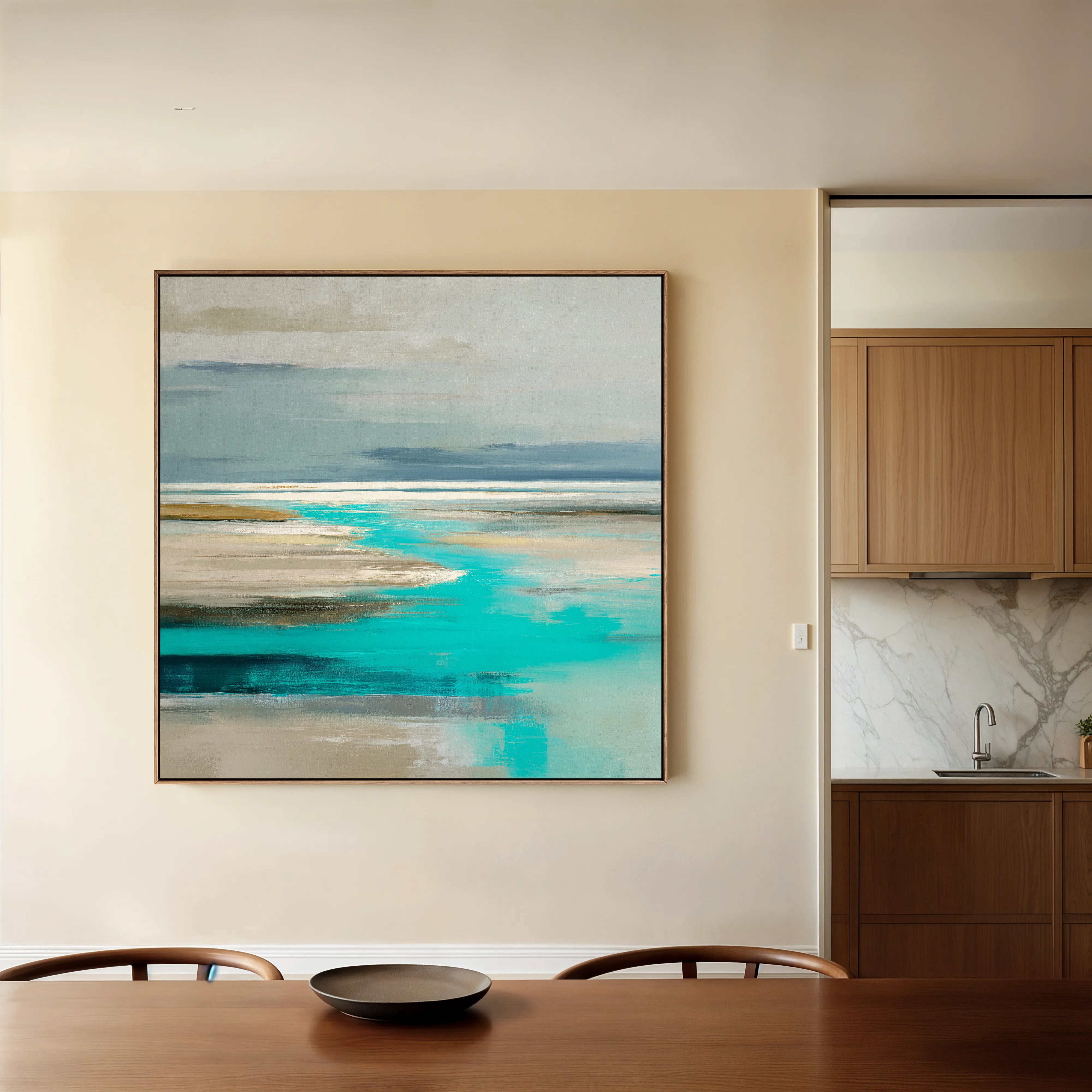 Abstract 931 Canvas Art 16" x 16" / 40 x 40 cm / Black