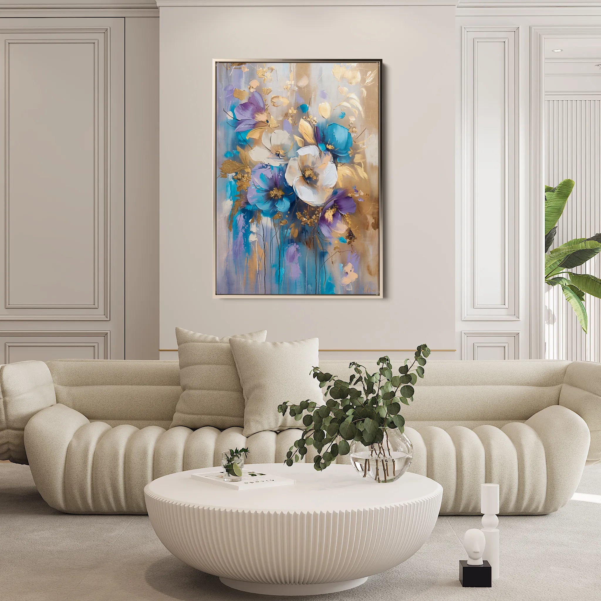 Floral 931 Canvas Art 18" x 24" / 45 x 60 cm / Black
